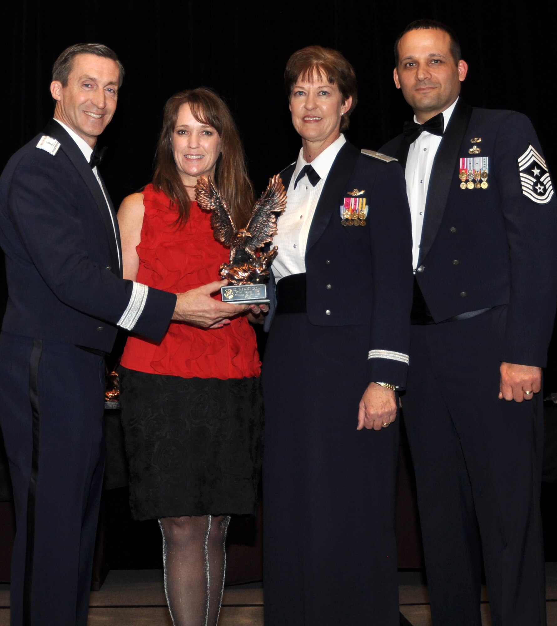 It was another sell-out crowd that attended the 301st Fighter Wing Annual Awards Banquet at the Hilton in downtown Fort Worth Feb. 2. Yearly awards were given to Air Force Reservists for Airman, NCO, Senior NCO, 1st Sgt., Company Grade Officer and Field Grade Officer as well as three Civilan of the Year awards and the Henry D. Green award for community service. 