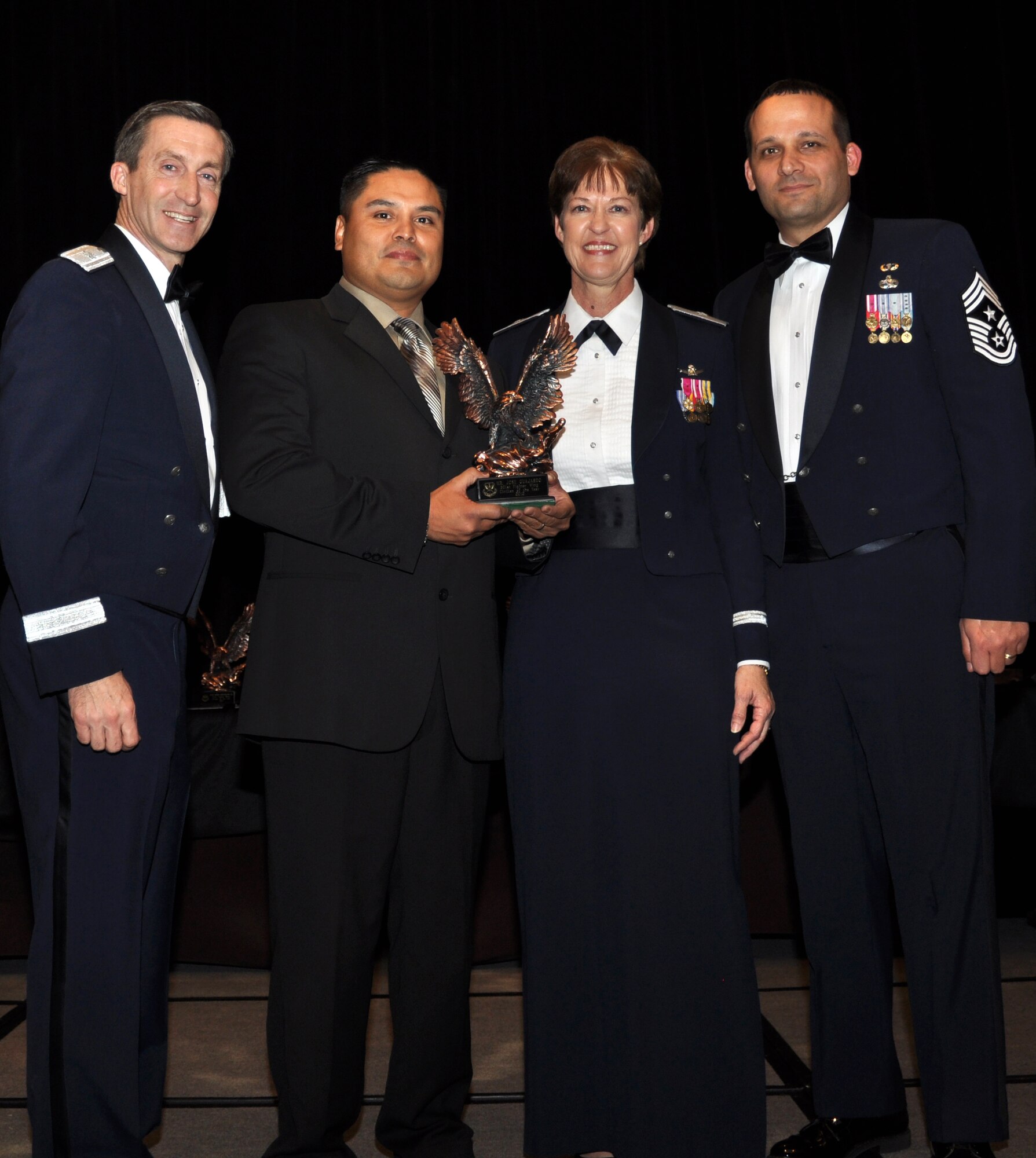 It was another sell-out crowd that attended the 301st Fighter Wing Annual Awards Banquet at the Hilton in downtown Fort Worth Feb. 2. Yearly awards were given to Air Force Reservists for Airman, NCO, Senior NCO, 1st Sgt., Company Grade Officer and Field Grade Officer as well as three Civilan of the Year awards and the Henry D. Green award for community service. 