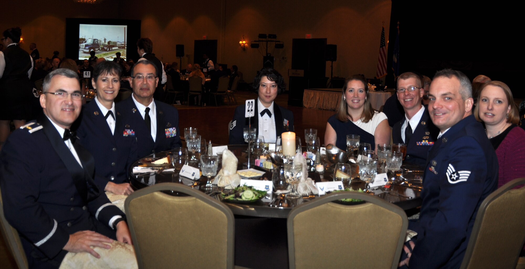 It was another sell-out crowd that attended the 301st Fighter Wing Annual Awards Banquet at the Hilton in downtown Fort Worth Feb. 2. Yearly awards were given to Air Force Reservists for Airman, NCO, Senior NCO, 1st Sgt., Company Grade Officer and Field Grade Officer as well as three Civilan of the Year awards and the Henry D. Green award for community service. 