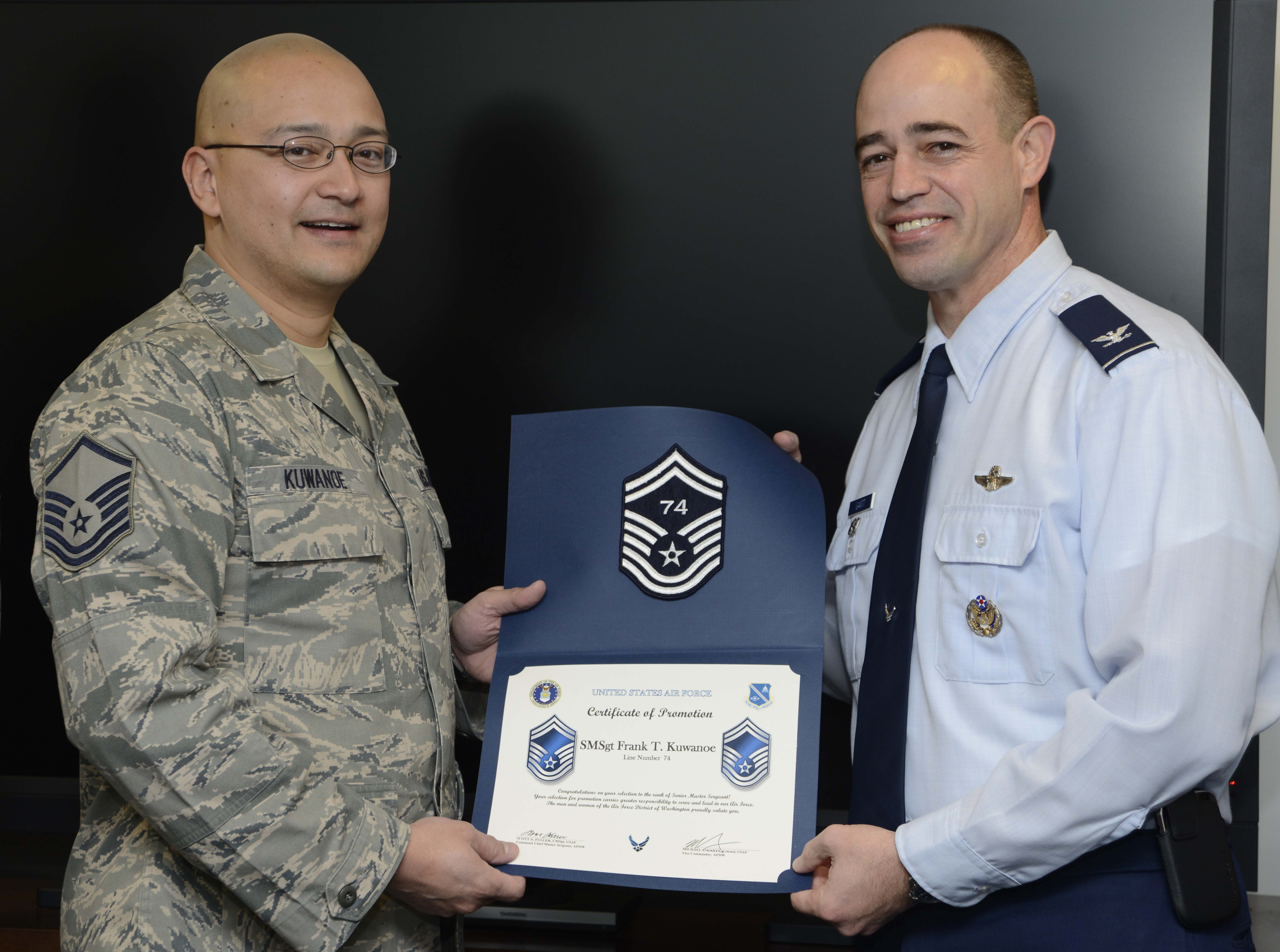 AFDW Airman selected for promotion to SMSgt > Air Force District of