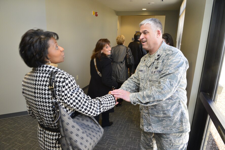 Honorary Commanders of the 436th and 512th Airlift Wing received a mission brief and Wing Staff Agency tour, Wednesday, Feb. 27, 2013, at Dover Air Force Base, Del. (U.S. Air Force photo/David S. Tucker)  
