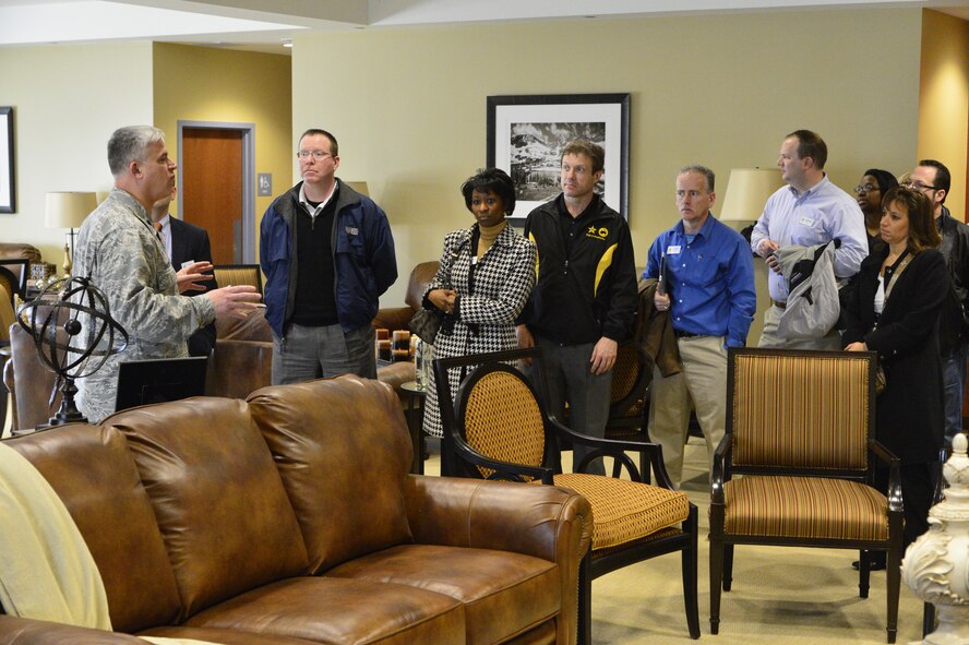 Honorary Commanders of the 436th and 512th Airlift Wing received a mission brief and Wing Staff Agency tour, Wednesday, Feb. 27, 2013, at Dover Air Force Base, Del. (U.S. Air Force photo/David S. Tucker)  
