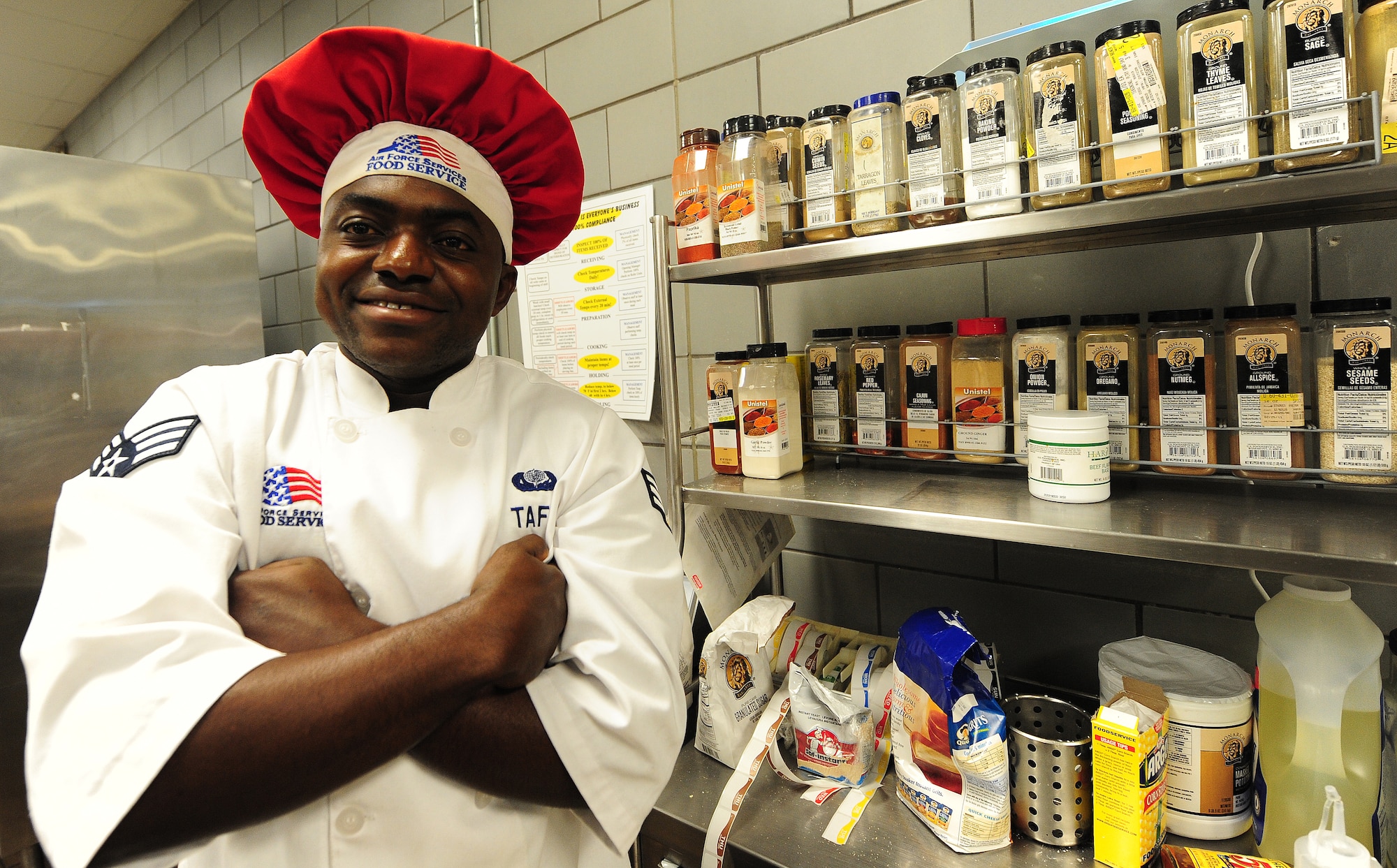 WHITEMAN AIR FORCE BASE, Mo. -- Senior Airman Duzaghi Tafie, 509th Force Support Squadron food services specialist, was deployed to Southwest Asia in 2012 from Apr. 3 to Oct. 8. He worked as a quality assurance inspector for local national contractors who worked in his transit base’s dining facility. (U.S. Air Force photo/Staff Sgt. Nick Wilson) (Released)