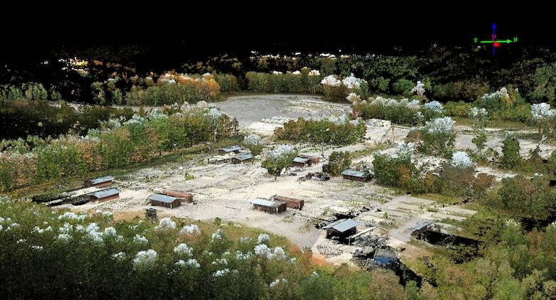 Perimeter and environs point cloud and image model at Contingency Base Integration Technology Evaluation Center Forward Operating Base, Fort Leonard Wood, Mo.