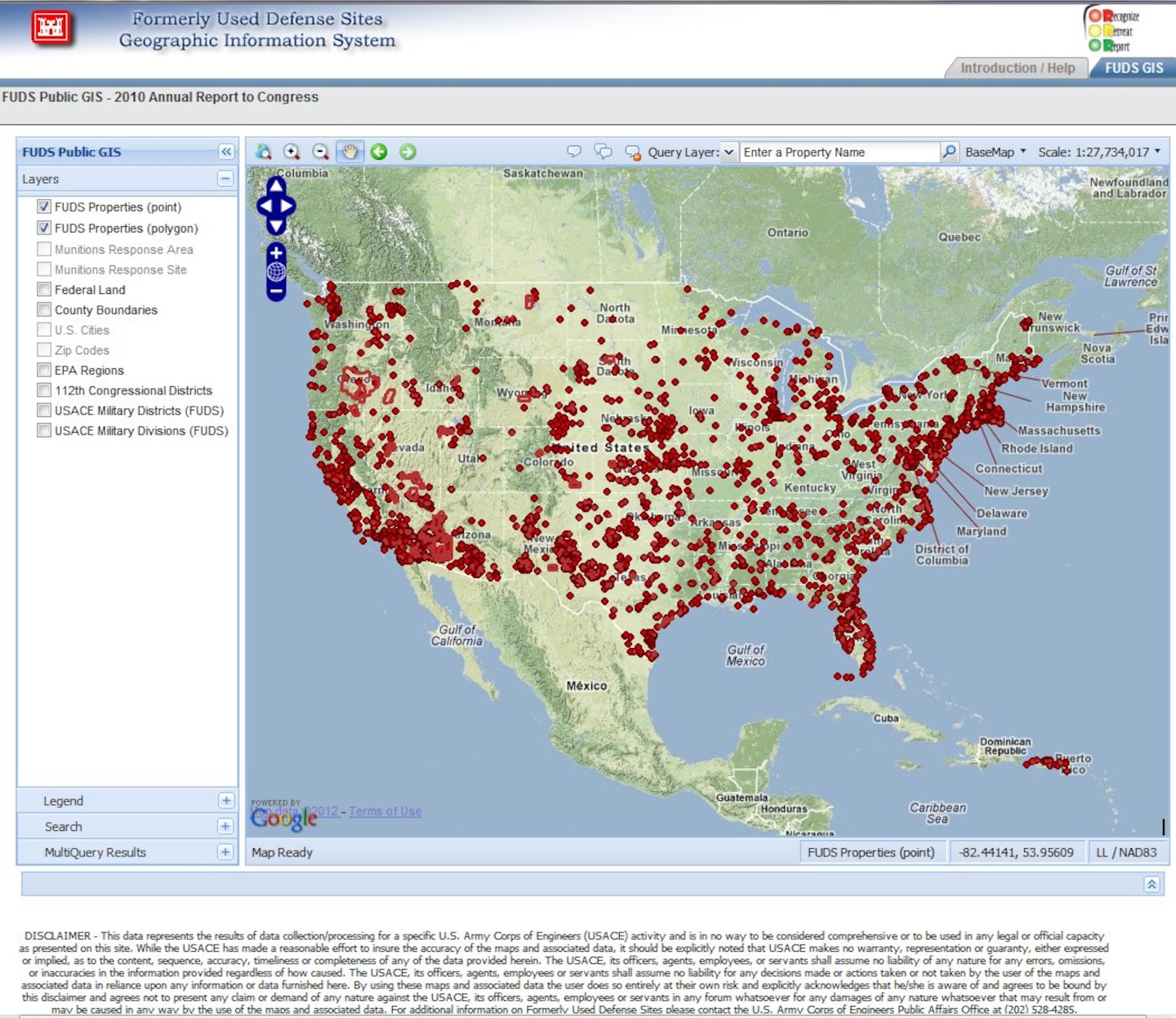 THE FUDMIS provides a single access point for information about environmental cleanup and restoration projects on FUDS across the US.