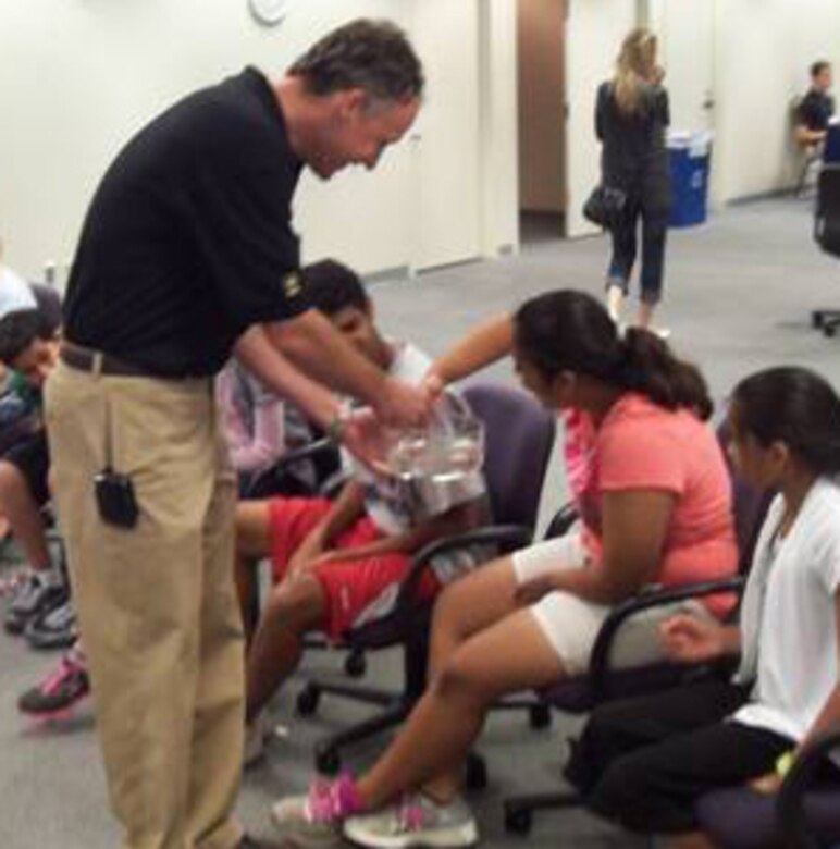 Passing around critters, Dr. Karl Gustavson shared ERDC Environmental Laboratory’s environmental efforts with Science, Technology, Engineering and Mathematics students who won first place competitions in their eCYBERMISSION contests nationwide.