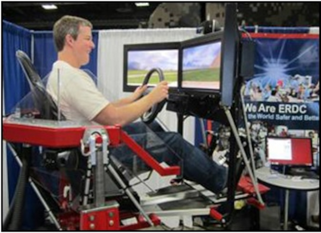 ERDC-CRREL’s Synthetic Automotive Virtual Environment driving simulator was a big hit at this year’s USA Science and Engineering Festival in Washington, D.C., as part of the laboratory’s Science, Technology, Engineering and Mathematics program.