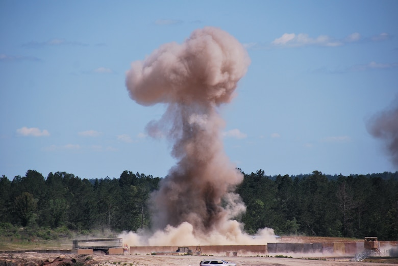 Explosion is set off, part of the recent Deployable Force Protection demonstration at Fort Polk, La.