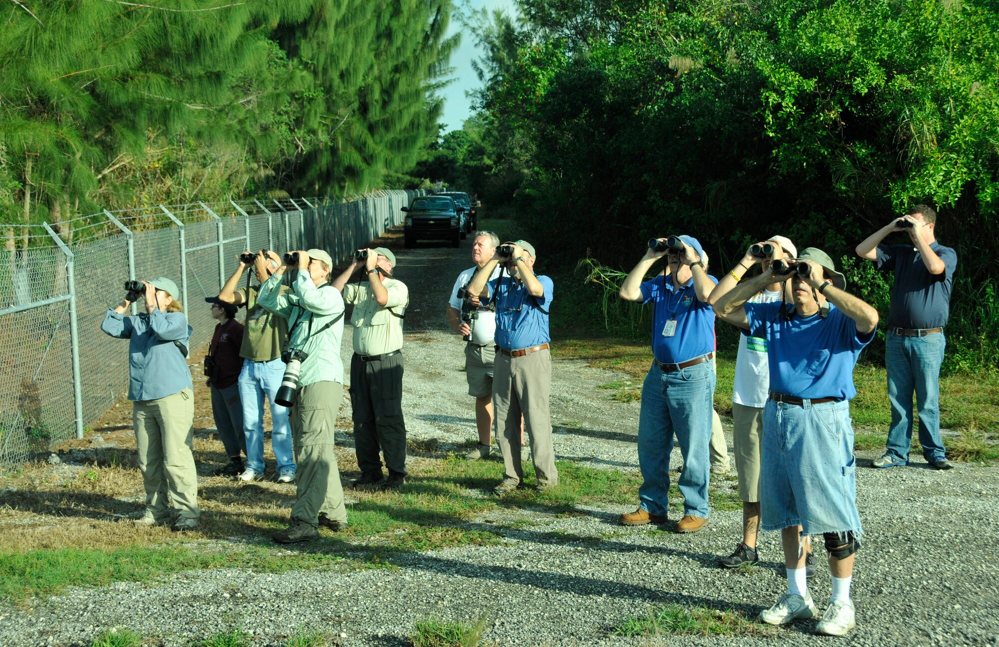 Birders participating in the 2012 Christmas Bird Count at Homestead Air Reserve Base, Fla., Dec. 9. As a National Audubon society program, the Christmas Bird Count is an annual event, more than a century old, that takes place across the country, where tens of thousands of volunteers, students, scientists, and bird enthusiasts turn their heads to the sky in the name of conservation. Audubon and other organizations use data collected in this wildlife census to assess the health of bird populations and to help guide conservation action. (U.S. Air Force photo/Senior Airman Jacob Jimenez)