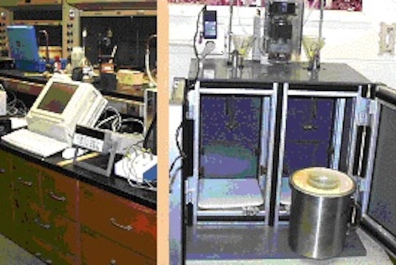 Calorimetry instrumentation for analyzing cement reaction rates and effects of admixtures.