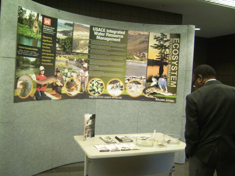 ERDC Environmental Laboratory sponsored an informative booth on ecosystem restoration and management at Alcorn State University’s Earth Day symposium April 23. 