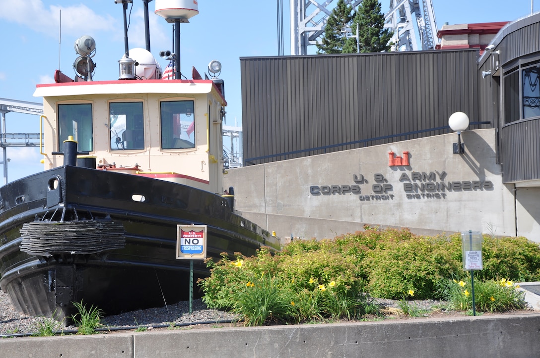 Visitors can get an up-close look at a Corps of Engineers tugboat while visiting the Lake Superior Maritime Visitor Center at Canal Park in Duluth, Minn.