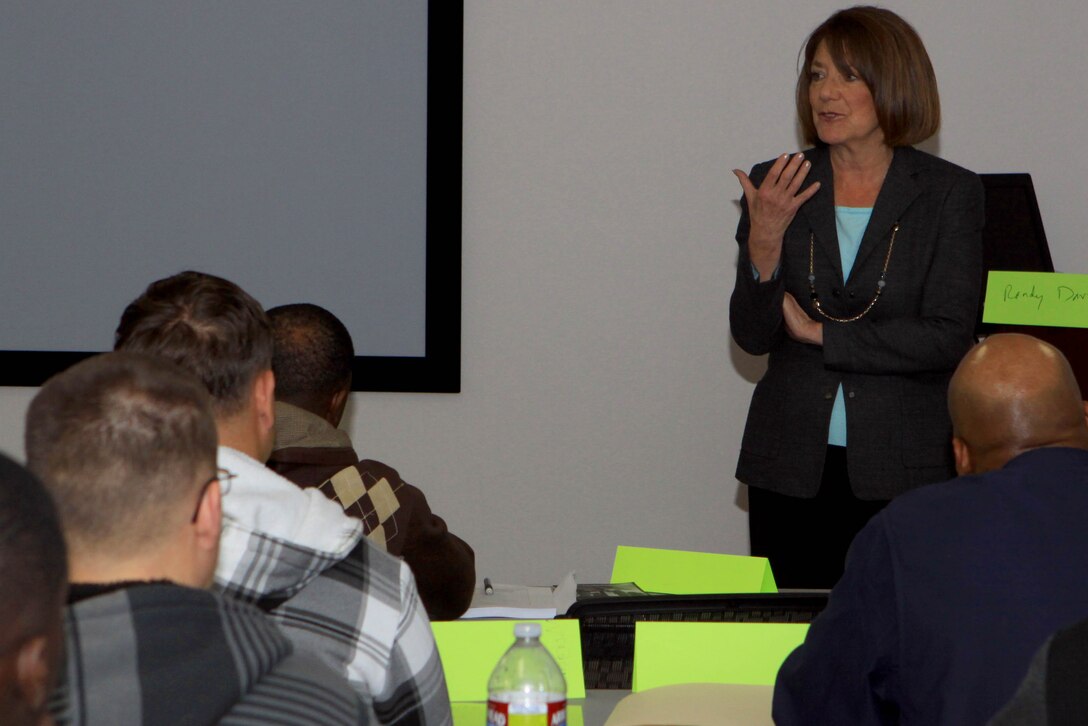 Congresswoman Susan Davis, Representing California’s 53rd Congressional District, spoke with students attending the Transition Readiness Seminar at the new Transition Readiness facility here Jan. 8.

Davis discussed the benefits and drawbacks of the program and asked students about their personal experiences with the class.
