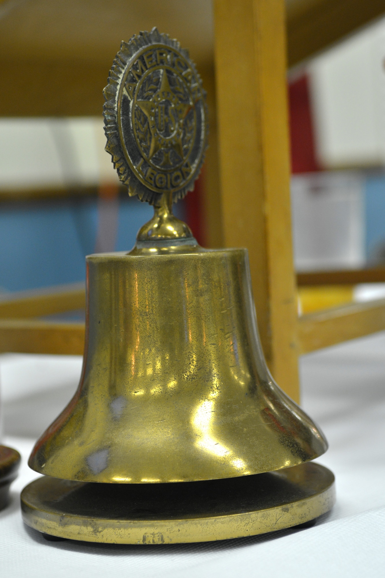 The American Legion bell sits on a table for display, Sumter, S.C., Jan. 7, 2013. 
(U.S. Air Force photo by Airman 1st Class Ashley L. Gardner/ Released)
