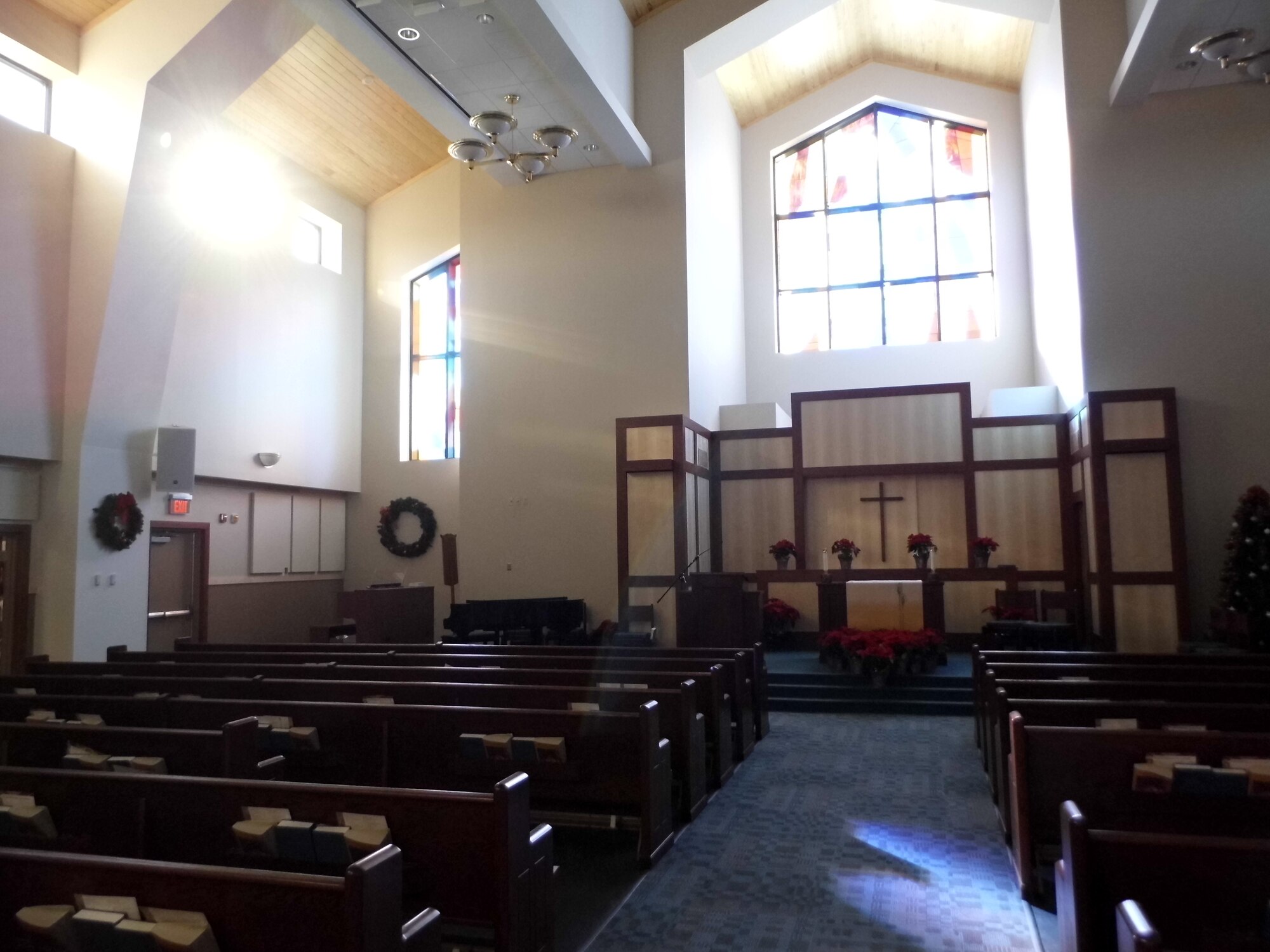 The 512th Airlift Wing chapel staff moved its offices and ministry resources in December 2012 to the newly constructed base chapel at 417 Tuskegee Blvd., Dover Air Force Base, Del. All military members and families are invited to visit and learn more about chaplain services. (U.S. Air Force photo/Senior Airman Joe Yanik)
