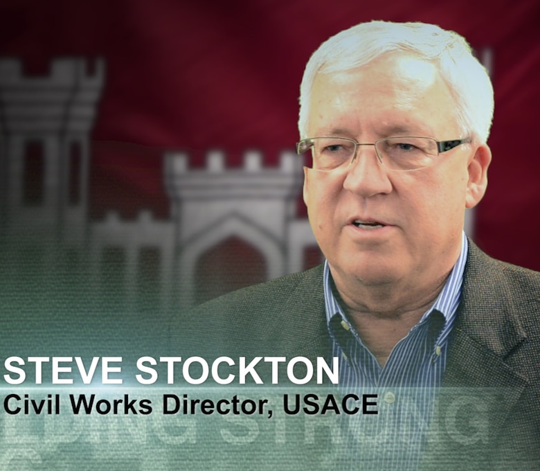 This image from the "Civil works transformation" video (http://bit.ly/UojcHX) shows Steve Stockton, director of Civil Works, U.S. Army Corps of Engineers headquarters, explaining how the Corps is transforming its civil works program to best serve the public, meet the nation's water resource needs and help the Corps remain relevant in the 21st century. (U.S. Army illustration)