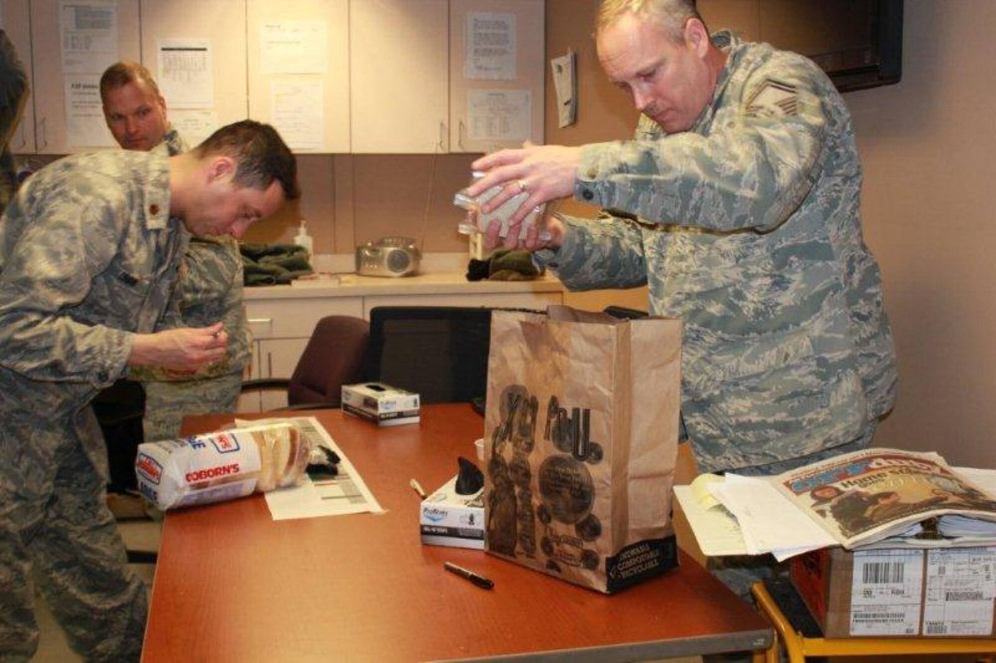 Members of the 934th Maintenance Group make sandwiches as part of The Sandwich Project Minnesota which donates them to shelters and food shelves throughout the Twin Cities. (Courtesy Photo)