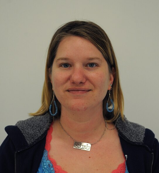 Shante Crow, spouse of Tech. Sgt. Clay Crow, Air Force Global Strike Command, "My New Year's resolution is to live a healthier lifestyle. I will maintain my resolution through willpower, encouragement and lots of discipline." (U.S. Air Force photo/Airman 1st Class Benjamin Gonsier)
