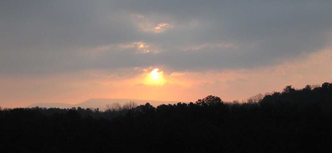 View of the sunrise from Blue Mountain Lake