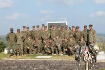 Marines of G-3, Headquarters Company, Combat Logistics Regiment 37, 3rd Marine Logistics Group, III Marine Expeditionary Force pay a visit to Iwo To, Japan, formerly known as Iwo Jima, during a professional military education visit here Dec. 19.  The 3rd MLG Marines visited the island to show respect for those who lost their lives during the World War II Battle of Iwo Jima and to gain a better understanding of what Marines who fought here experienced.