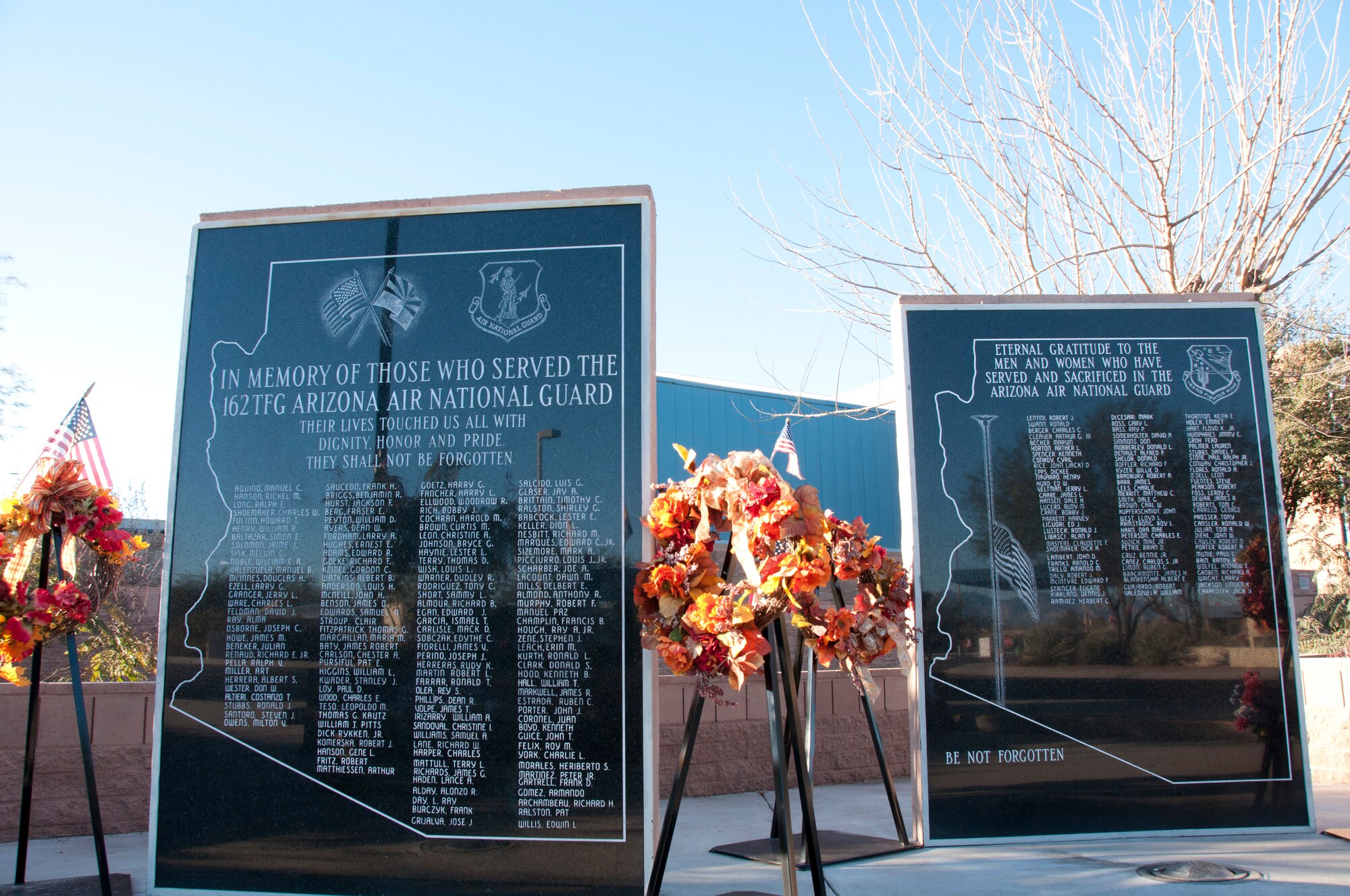The 162d Fighter Wing memorial as it is today. (U.S. Air Force photo/Master Sgt. David Neve)