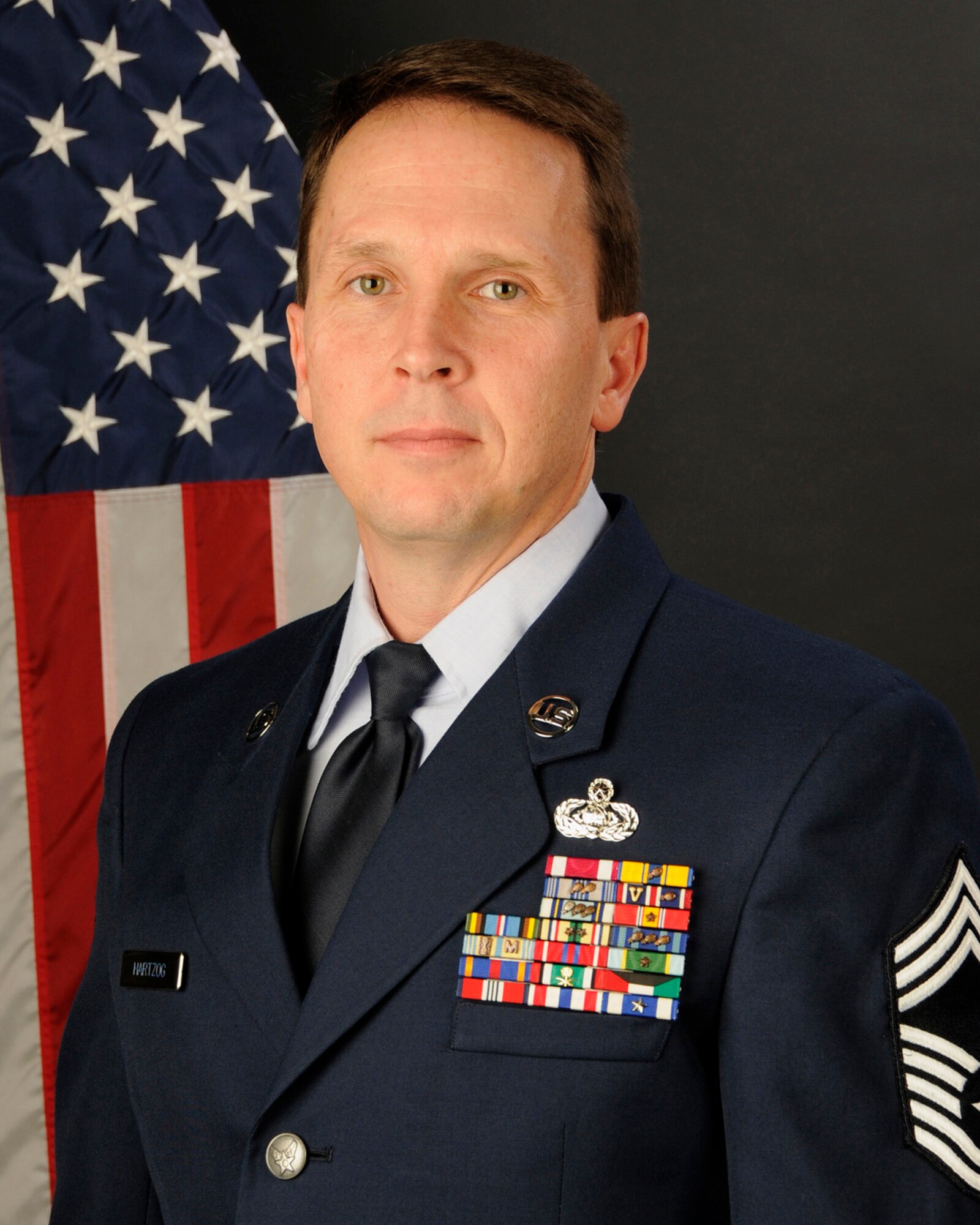 Chief Master Sgt. Robert Hartzog, with the 169th Communications Flight at McEntire Joint National Guard Base, S.C., poses for a photo on Jan. 9, 2013.
(National Guard photo by Tech. Sgt. Caycee Watson/Released)
