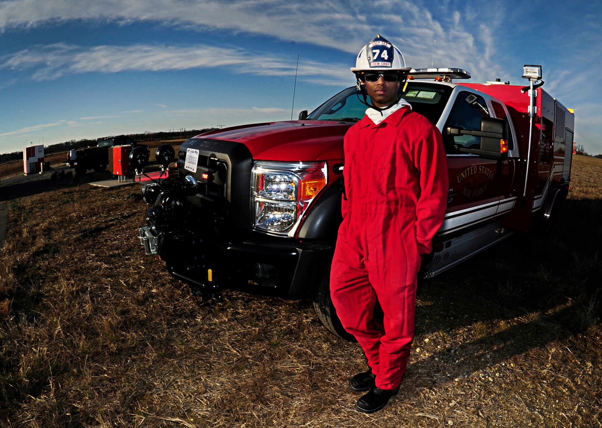 JOINT BASE ANDREWS, Md., - Tech. Sgt. Damean Moore, 11th Civil Engineering Squadron fire protection craftsman, played a vital role here during the controlled burn on the flightline, Jan. 10, 2013. Moore ensured that the fire stayed within the prescribed burn area and didn’t get out of control. (U.S. Air Force photo/Senior Airman Lauren Main)
