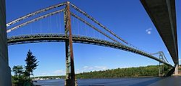 The Waldo-Hancock Bridge spans the Penobscot River in Maine, May 2010. 