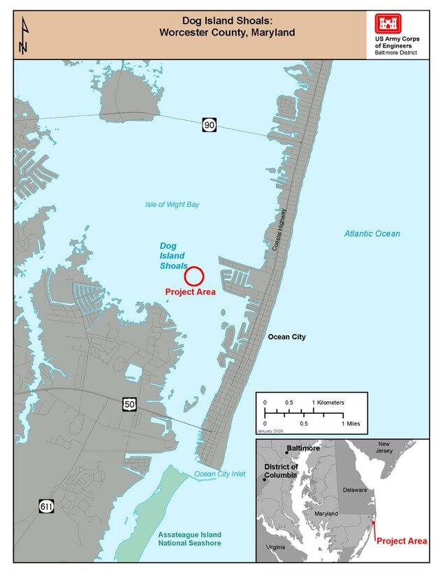 Map of Dog Island Shoals