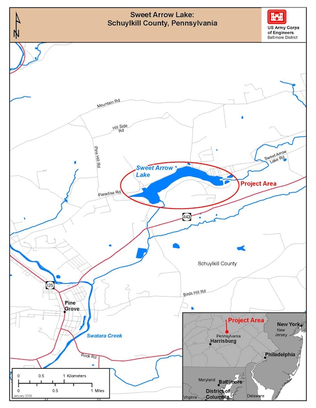 Map of Sweet Arrow Lake