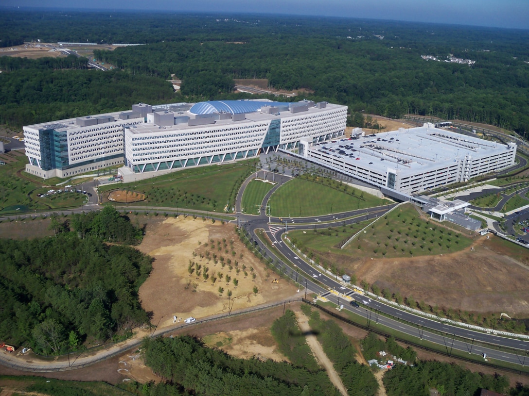 The $1.8 billion National Geospatial-Intelligence Agency New Campus East, on Fort Belvoir, Va., is the largest Department of Defense facility built since the Pentagon. It was designed to the Leadership in Energy and Environmental Design Gold standard.