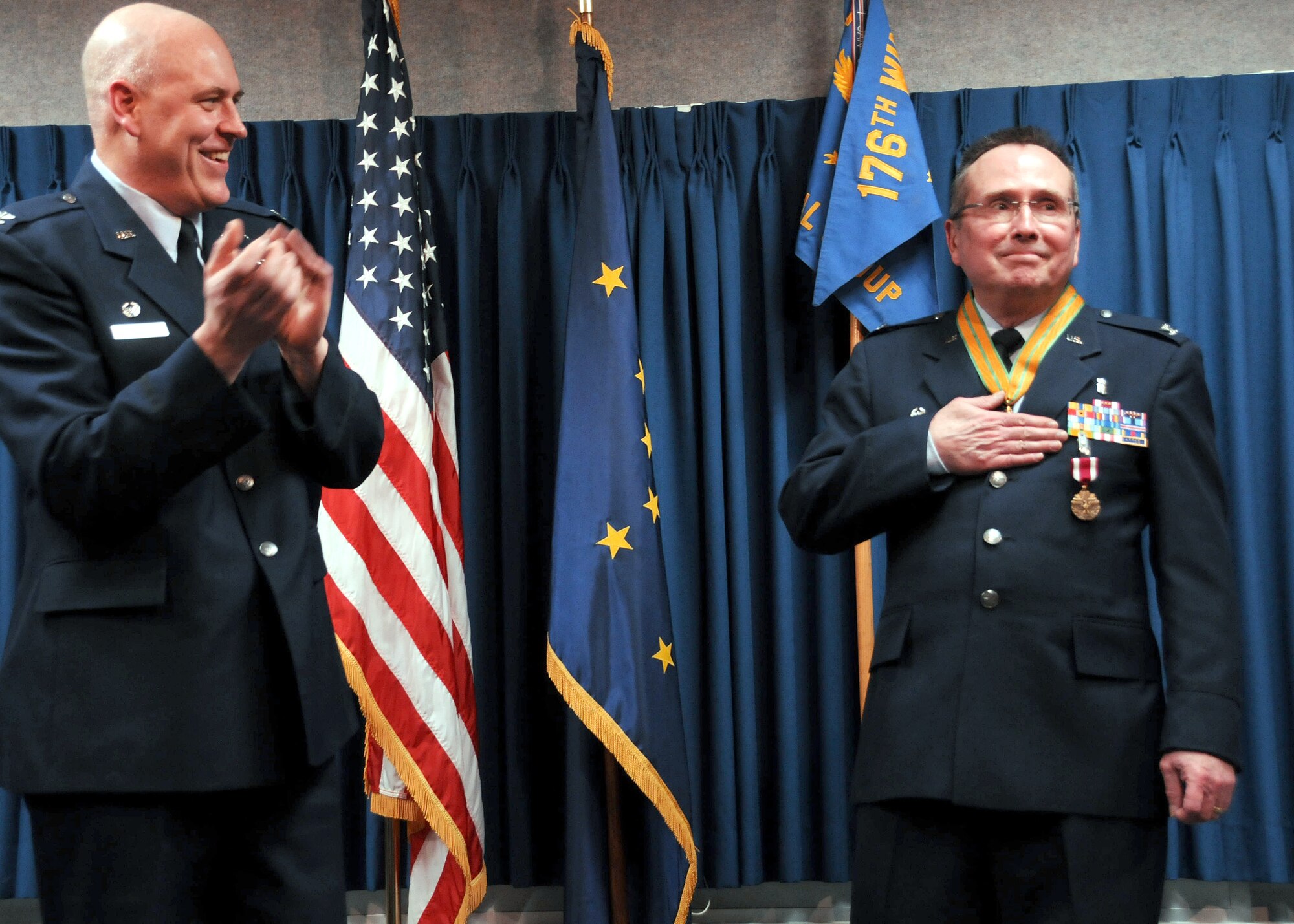 JOINT BASE ELMENDORF-RICHARDSON -- Col.Ronald Kichura, commander of the 176 Medical Group, retires here Jan. 12, 2013. National Guard photo by Tech. Sgt. Jennifer Theulen.