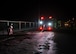 An 8th Civil Engineer Squadron (CES) fire engine is moved into position in order to respond to a simulated fire during exercise Beverly Midnight 13-1 at Kunsan Air Base, Republic of Korea, Jan. 15, 2013. Firefighters with the 8th CES were assessed on their ability and readiness to respond to a fire following a simulated attack and on how effectively they searched for possible wounded personnel. (U.S. Air Force photo by Staff Sgt. Jonathan Fowler/Released) 