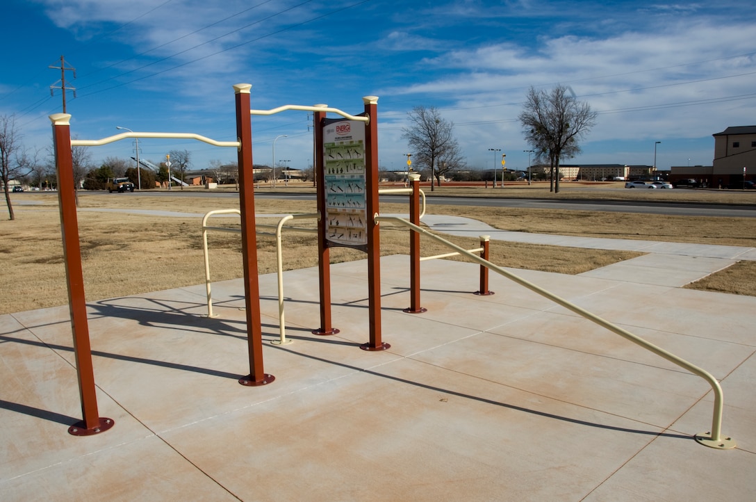 The new Sheppard Air Force Base Par Course officially opened in Nov., 2012.  The fitness course is designed with families in mind. (U.S. Air Force photo/Frank Carter)