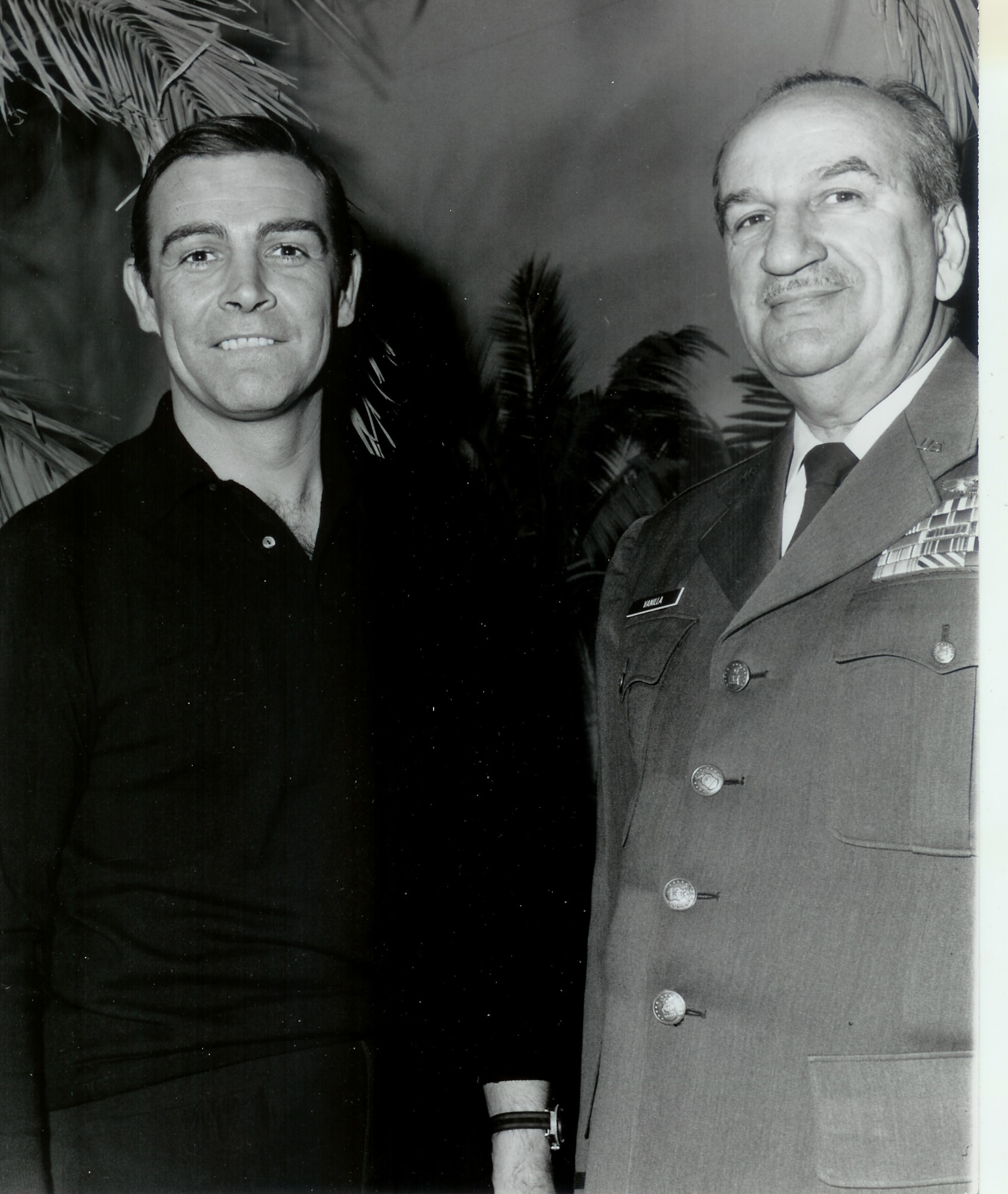 Retired Lieutenant Colonel Charles Russhon, military advisor to the James Bond films in the ‘60s and ‘70s, poses with Sean Connery during the production of “Thunderball.” Russhon took Connery in tow when he arrived in New York, and they remained friends until Russhon passed away in 1982, Russhon’s wife, Claire Russhon, said. (Photo courtesy of Christian Russhon) 