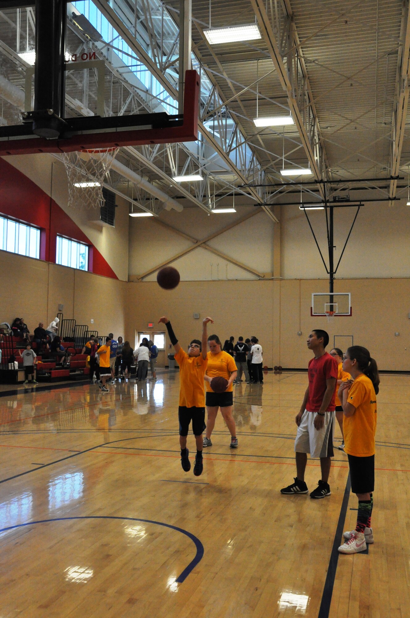 The Company Grade Officer’s Council sponsored a Special Olympics basketball tournament Jan. 12 at the Tyndall Fitness Center. (U.S. Air Force photo by Staff Sgt. Rachelle Elsea)