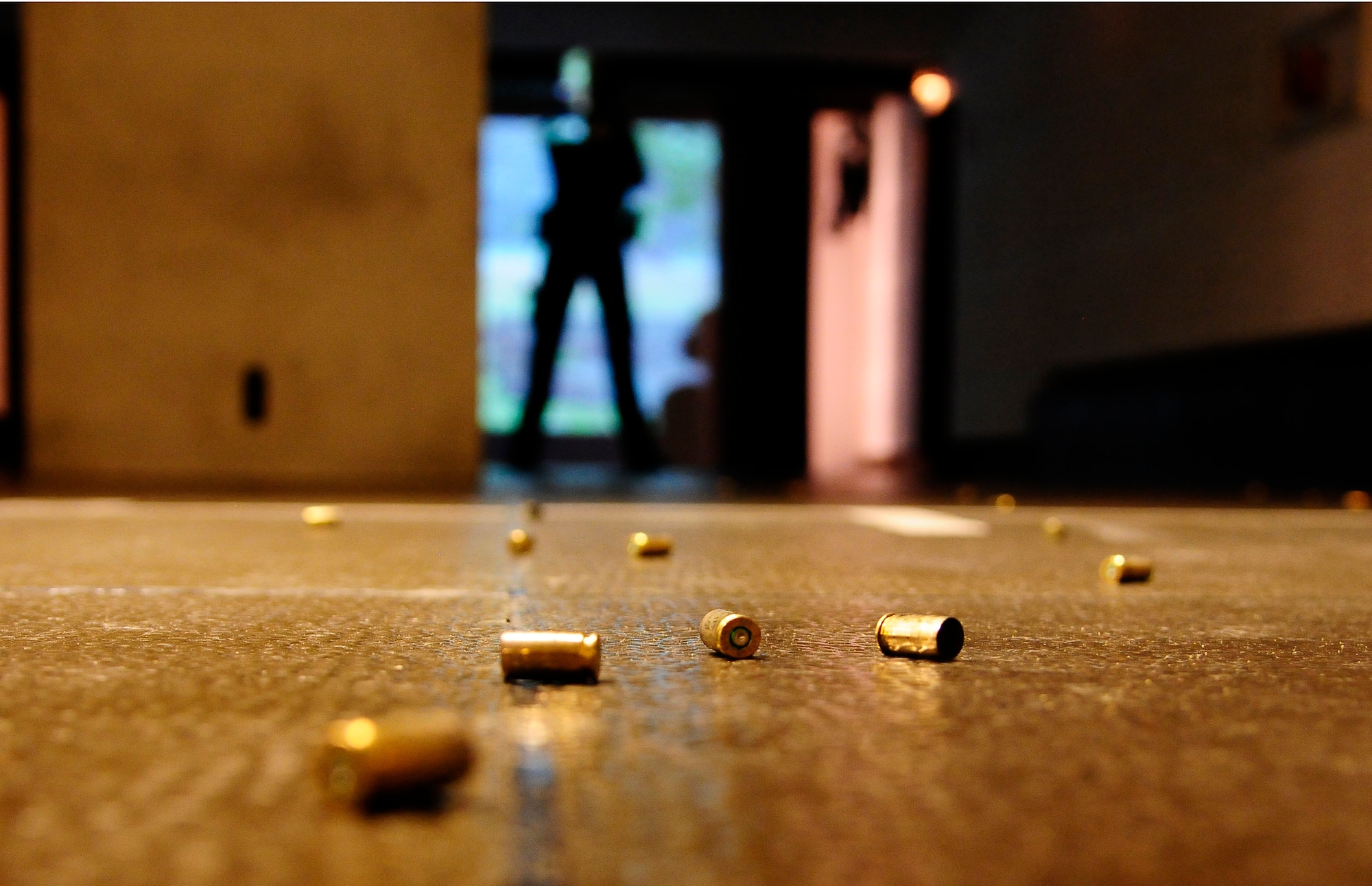 A member of the 86th Security Forces Squadron shoots a P-30 pistol during a training session with the Deutsche Bundespolizei, German Federal Police, in Bexbach, Germany, Jan. 11, 2013. The training session was a unique opportunity given to members of the 86th SFS to become more familiar with the German weapons systems and tactics. (U.S. Air Force photo/Airman 1st Class Hailey Haux)