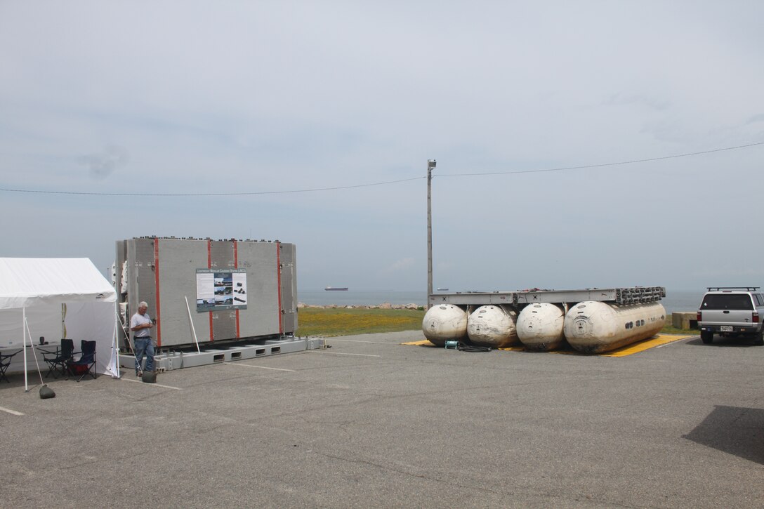 The Lightweight Modular Causeway System (right) was developed to support small vessel access to small/austere ports and is currently being modified as a featured component of the Rapid Operational Access and Maneuver Support program. 