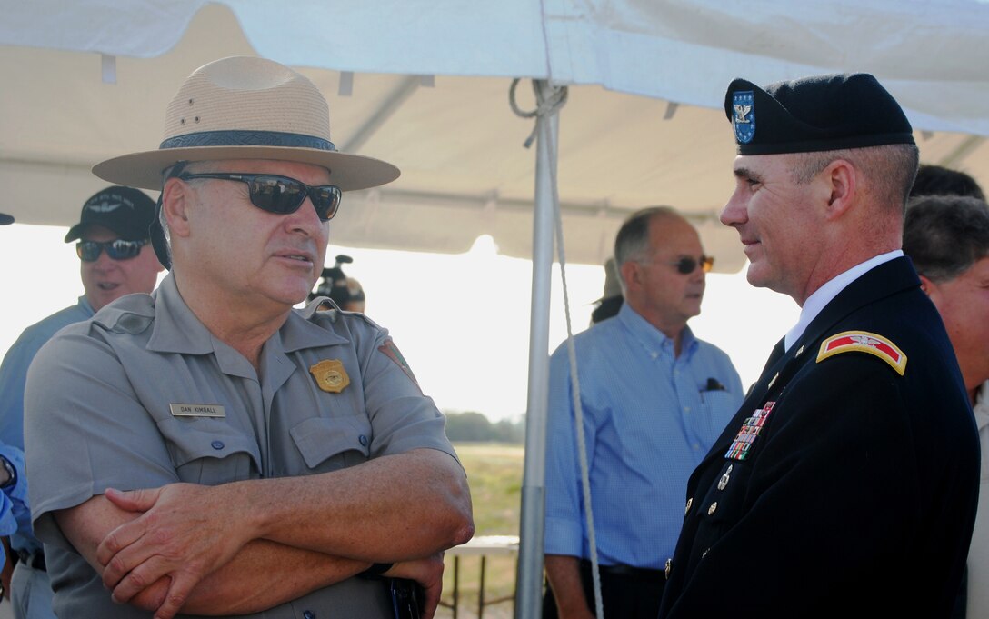 Dan Kimball (left), Superintendant of Everglades and Dry Tortugas National Park praised the C-111 Spreader Canal Western project for being the first project in the Comprehensive Everglades Restoration Plan (CERP) to provide direct benefits to Everglades National Park.