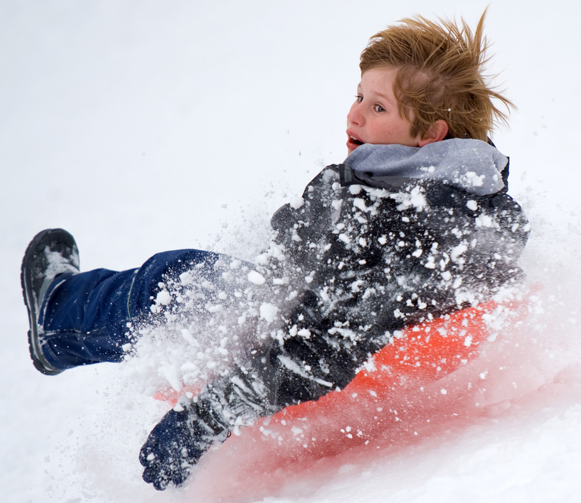 A 1-inch thick tree branch impaled a 7-year-old Montana boy through his left buttock during a sledding mishap. The boy had lost control of his sled on a downhill run, and the pine tree branch penetrated 6 inches into his body. (Photo by Tech. Sgt. Samuel Bendet)