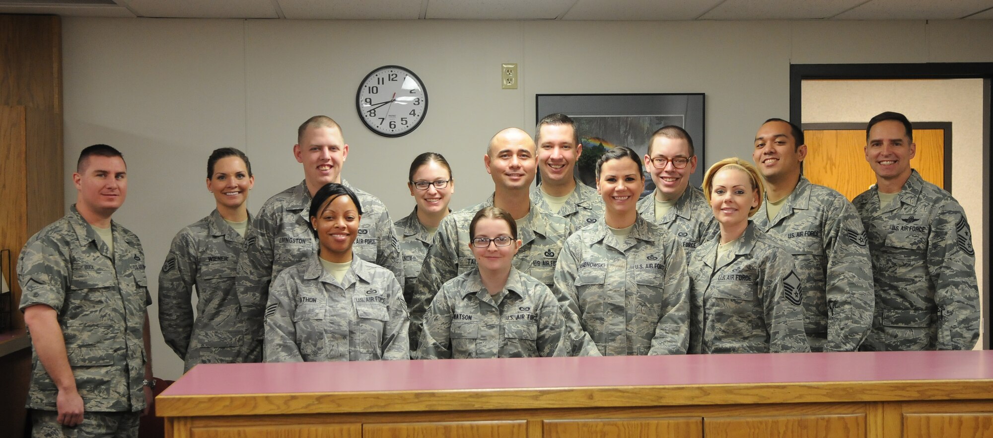 MINOT AIR FORCE BASE, N.D. -- The Host Aviation Resource Management (flight records office) and Squadron Aviation Resource Management office ensure aircrew members are physically and physiologically qualified to fly both the B-52H Stratofortress and the UH-01N aircraft. The HARM office maintains flight record folders for 369 aircrew and operations support members which contain their entire aviation history. They publish aeronautical orders to place members on active flight status and verify flight incentive pay for each member. The SARM office ensures aircrew members have completed all mandatory ground and flight training prior to each flight and are the final look prior to aircrews stepping onto the aircraft. These two offices enable leadership to make effective planning decisions to ensure aircrews stay nuclear and conventionally qualified to execute the 5th Bomb Wing's dual-role mission. (Photo courtesy of the Command Chief's Office)