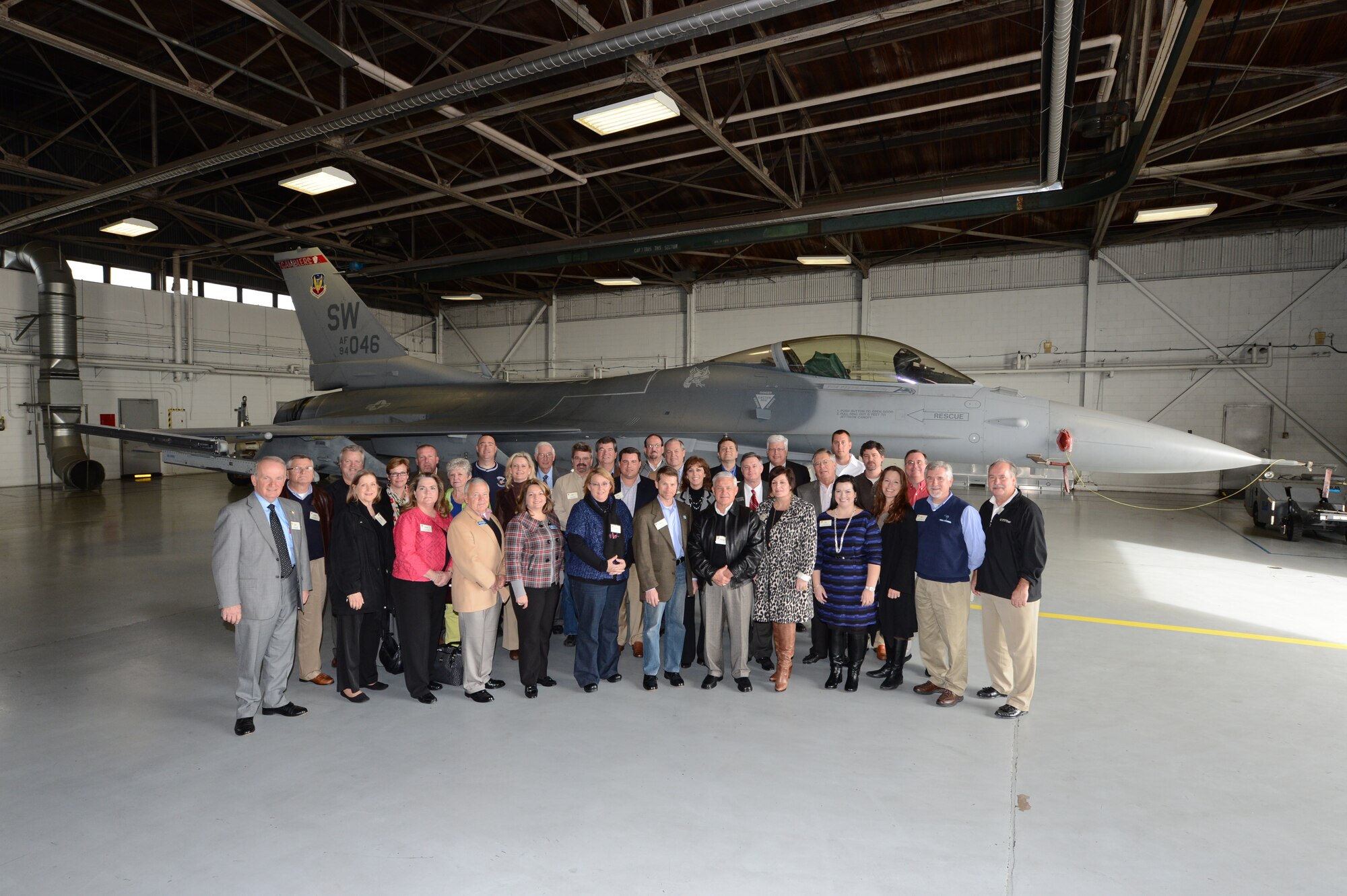 Chambers of Commerce representatives from across South Carolina tour Shaw Air Force Base, S.C., Jan. 8, 2013. The tour educated local civic leaders on Shaw’s operations and gave them a chance to meet Airmen and Soldiers. (U.S. Air Force photo by Airman First Class Krystal M. Jeffers/Released)