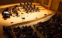 The Marine Corps All-Star Jazz Band performed at the University of Wisconsin-Parkside on Jan. 14, during their two-week tour of the Midwest.  The Jazz Band spent the day performing at local high schools and visiting with band students.