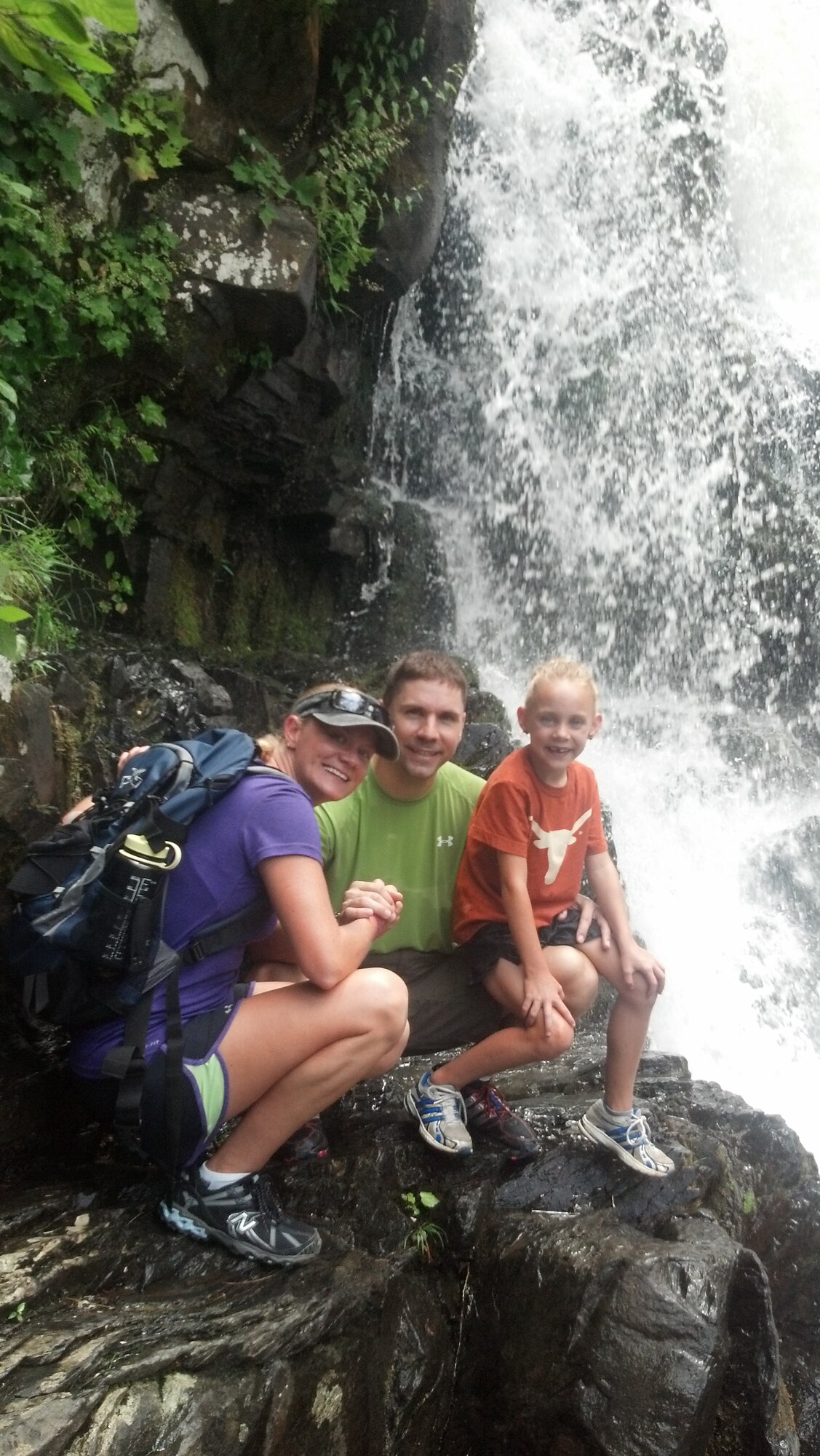 Master Sgt. Michael Doane, 2nd Air Force, Keesler Air Force Base, Miss., his wife, Jessica and his daughter, Emily, 7, tackled the 4.2-mile Abrams Falls Trail during a vacation to the Great Smoky Mountains National Park last summer.  Emily was born nine weeks premature with underdeveloped lungs, spent a month in neonatal intensive care and was diagnosed with asthma when she was 4 years old.  She is involved in physical activities to help strengthen her lungs and deal with the affects of asthma.  (Courtesy photo)
