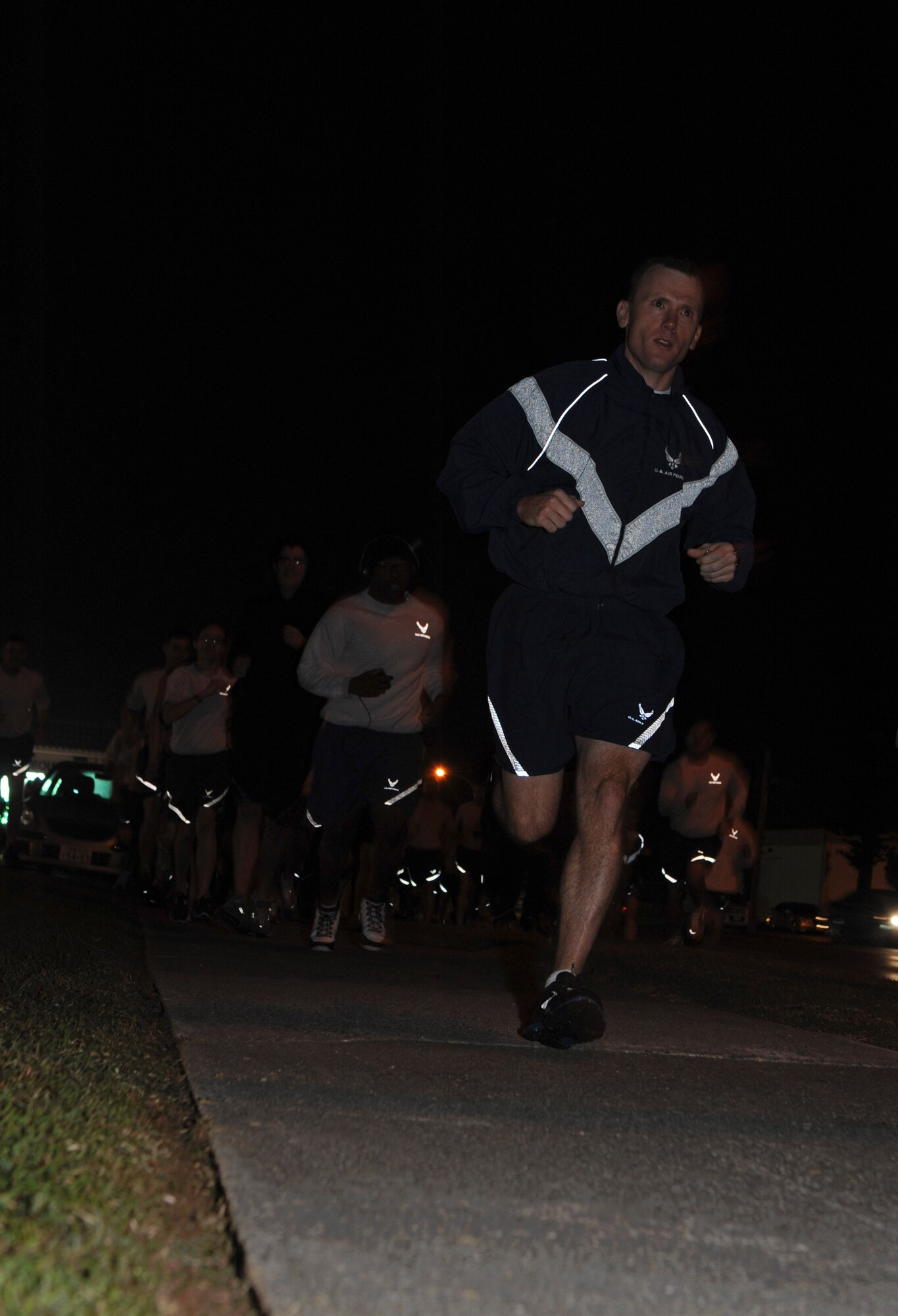 Members from Kadena participate in the Martin Luther King 5K run at the Risner Fitness Center on Kadena Air Base, Japan, Jan. 16, 2013. The run was the opening event to celebrate Martin Luther King's Day and more than 140 service members attended. There will also be a Blood Drive and Luncheon to close the celebration. (U.S. Air Force photo/Airman 1st Class Malia Jenkins)