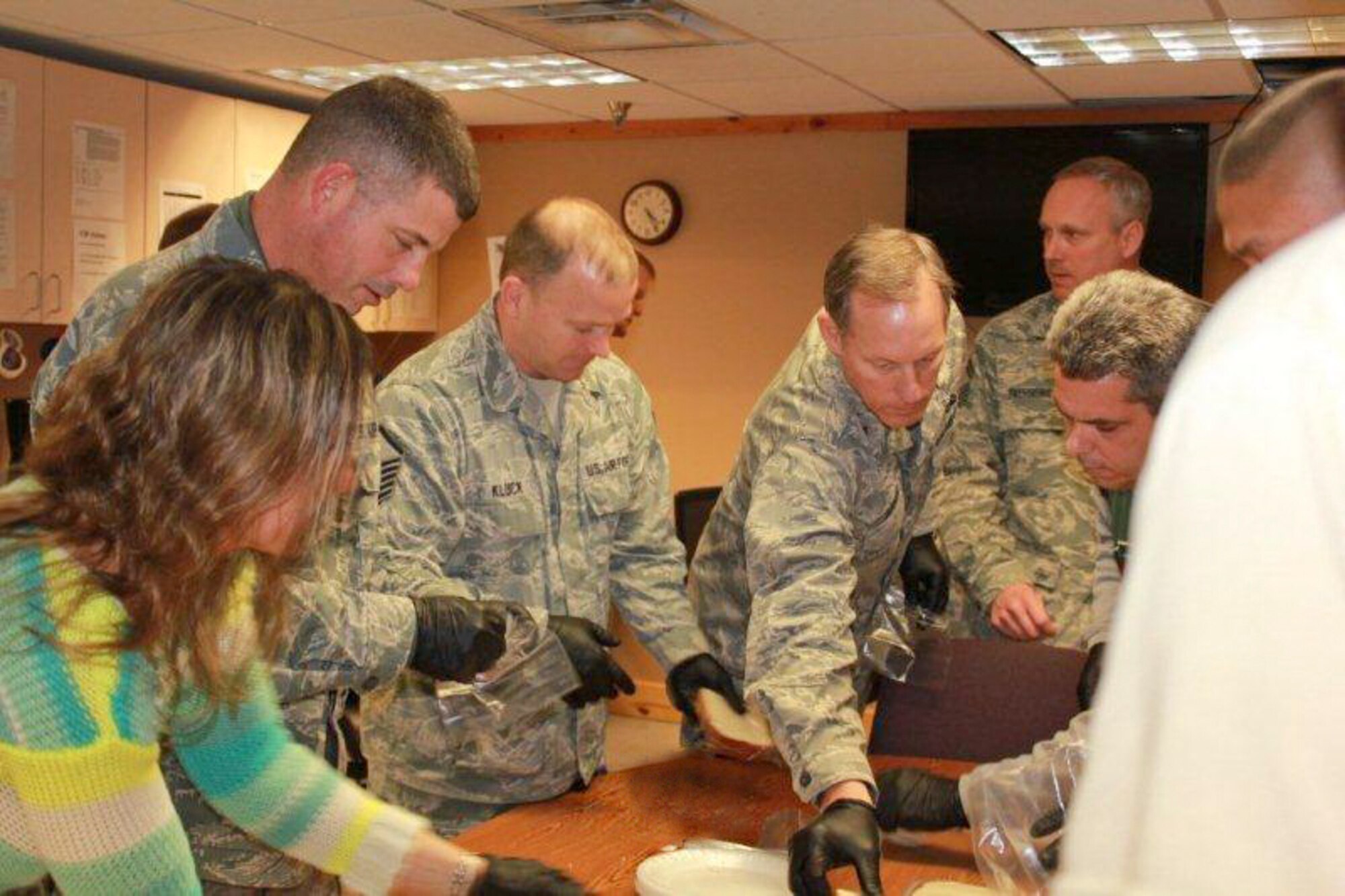 Members of the 934th Maintenance Group make sandwiches as part of The Sandwich Project Minnesota which donates them to shelters and food shelves throughout the Twin Cities. (Courtesy Photo)