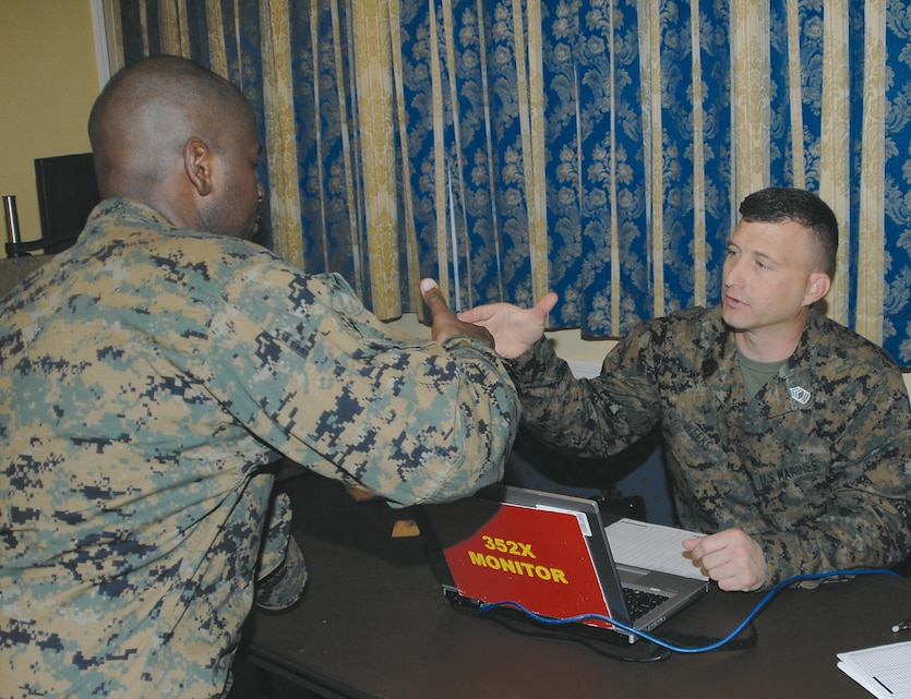MMEA Roadshow Monitors educate Marines in career paths, discuss future
