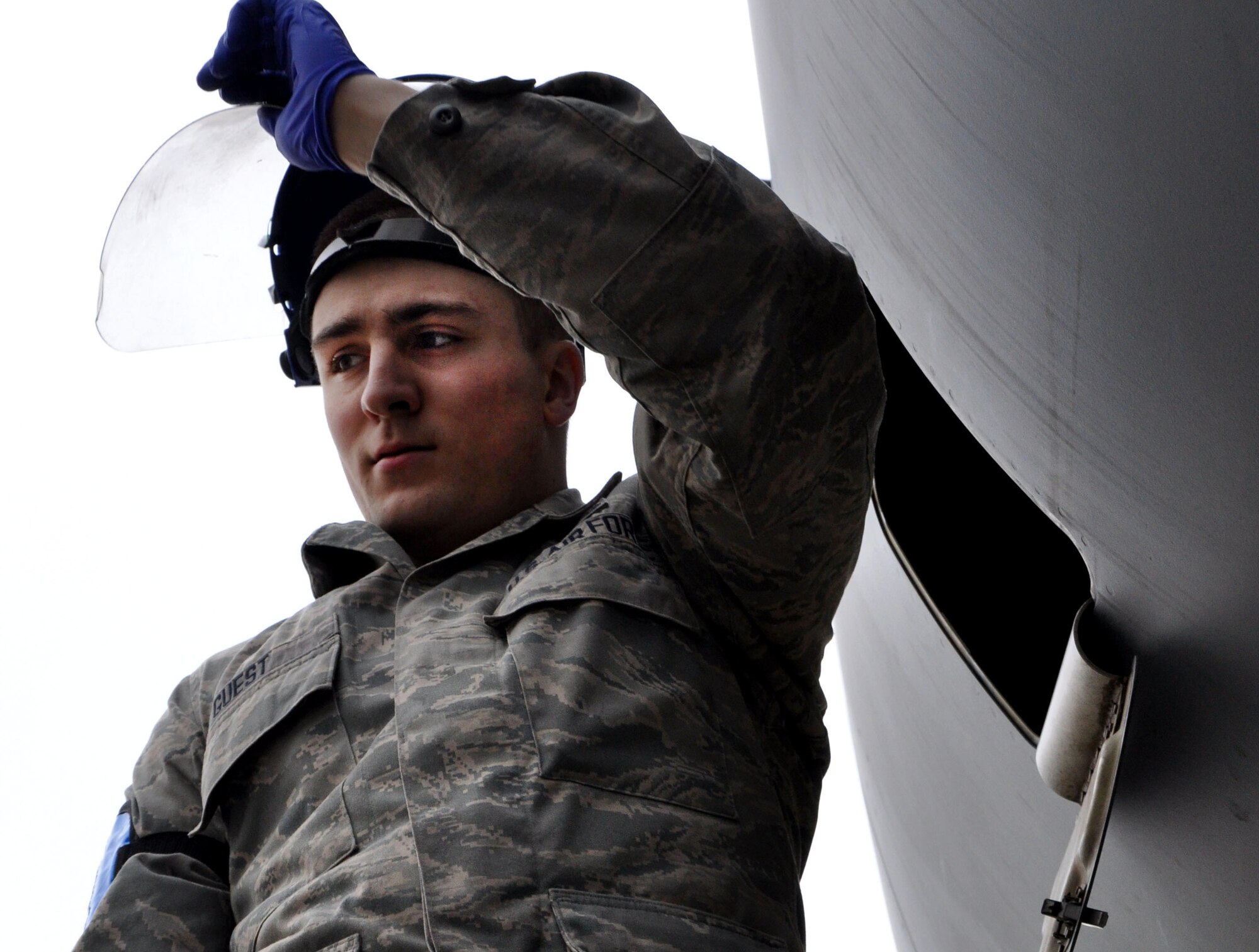 Airman Samuel Guest, a crew chief with the 446th Aircraft Maintenance Squadron, prepares to add oil to the engine of a C-17 Globemaster III at McChord Field, Wash. Guest joined the military to follow in his grandfather's footsteps and make him proud. The young Airman is a part-time student at Green River Community College in Auburn, Wash. He is one of more than 2,400 Citizen Airmen serving our nation with the 446th Airlift Wing at McChord. (U.S. Air Force Photo/Airman 1st Class Madelyn McCullough)