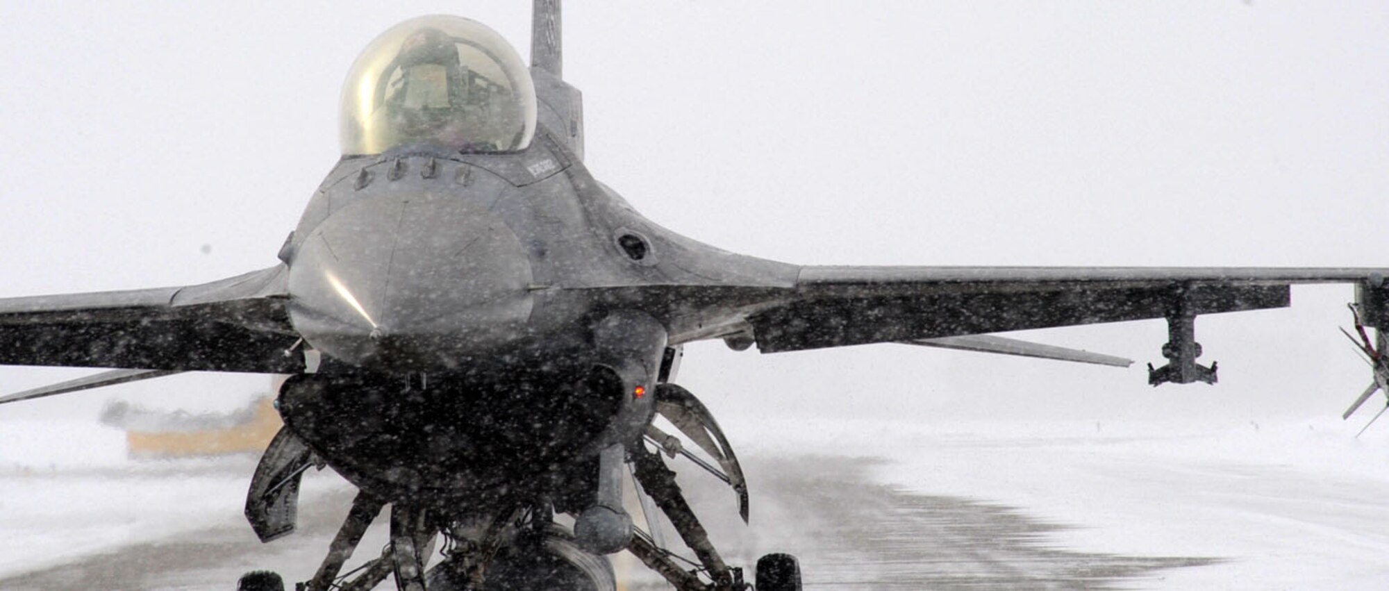 An F-16 Fighting Falcon taxis out to the runway at Misawa Air Base, Japan, Jan. 18, 2013. The 13th Fighter Squadron panthers left for an aviation training relocation exercise in Guam. While there, they will hone, develop and tweak combat tactics to ensure their combat skills. (U.S. Air Force photo by Airman 1st Class Kenna Jackson)