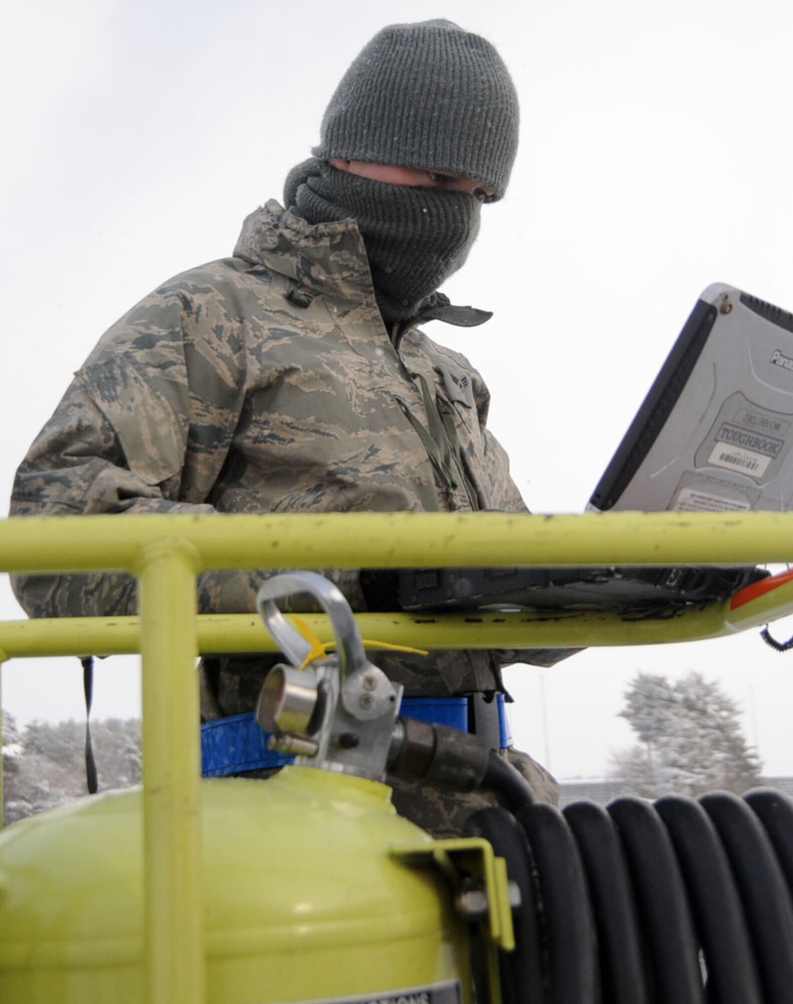 U.S. Air Force Senior Airman Mark Desmond, 14th Aircraft Maintenance Unit dedicated crew chief, checks his technical orders while inspecting an F-16 Fighting Falcon at Misawa Air Base, Japan, Jan. 18, 2013. A maintainer’s technical orders are never far from their reach. It is their rule book and blue print for aircraft maintenance. Approximately 140 maintainers left with the 13 FS for Guam to participate in the Aviation Training Relocation exercise. (U.S. Air Force photo by Airman 1st Class Kenna Jackson)